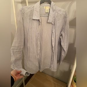 Blue and white striped blouse. From H&M size large.